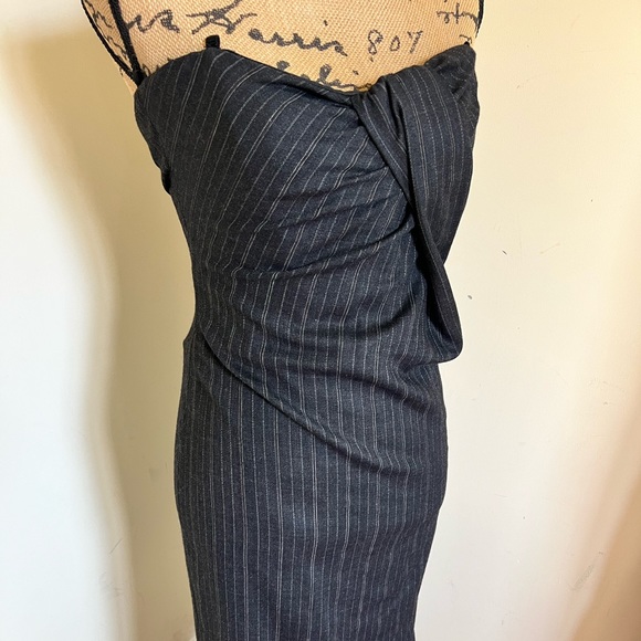 🖤SOLD🖤 Dolce & Gabbana DRESS STRETCH PINSTRIPE BUILTIN CORSET size 40 US 4 - Picture 6 of 16